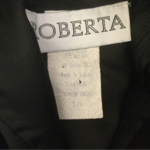 Roberta Vintage Two Piece Black Dress Size 5/6 - Picture 4 of 4